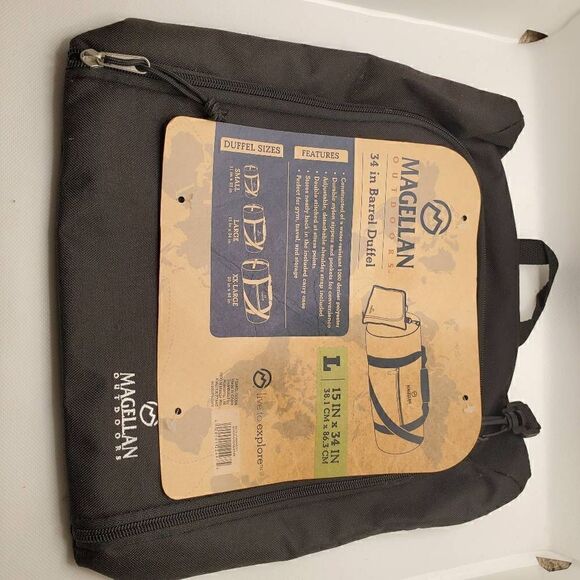 Magellan Outdoor Bag Large 34in Black Travel Toiletry Tote Clip On Pouch - Picture 2 of 5